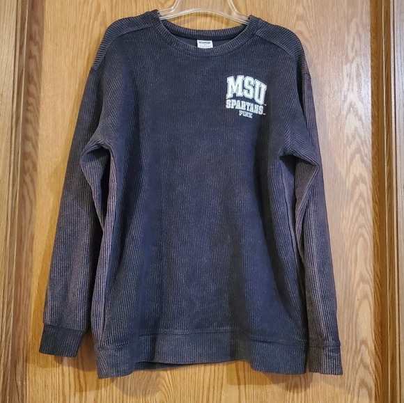 PINK Victoria's Secret Tops - PINK Victorias secret collegiate collection MSU ribbed sweatshirt